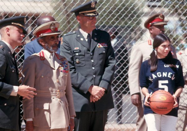 Haile Selassie I Viewing Kagnew Wives Basketball