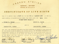Tom Graham Birth Certificate